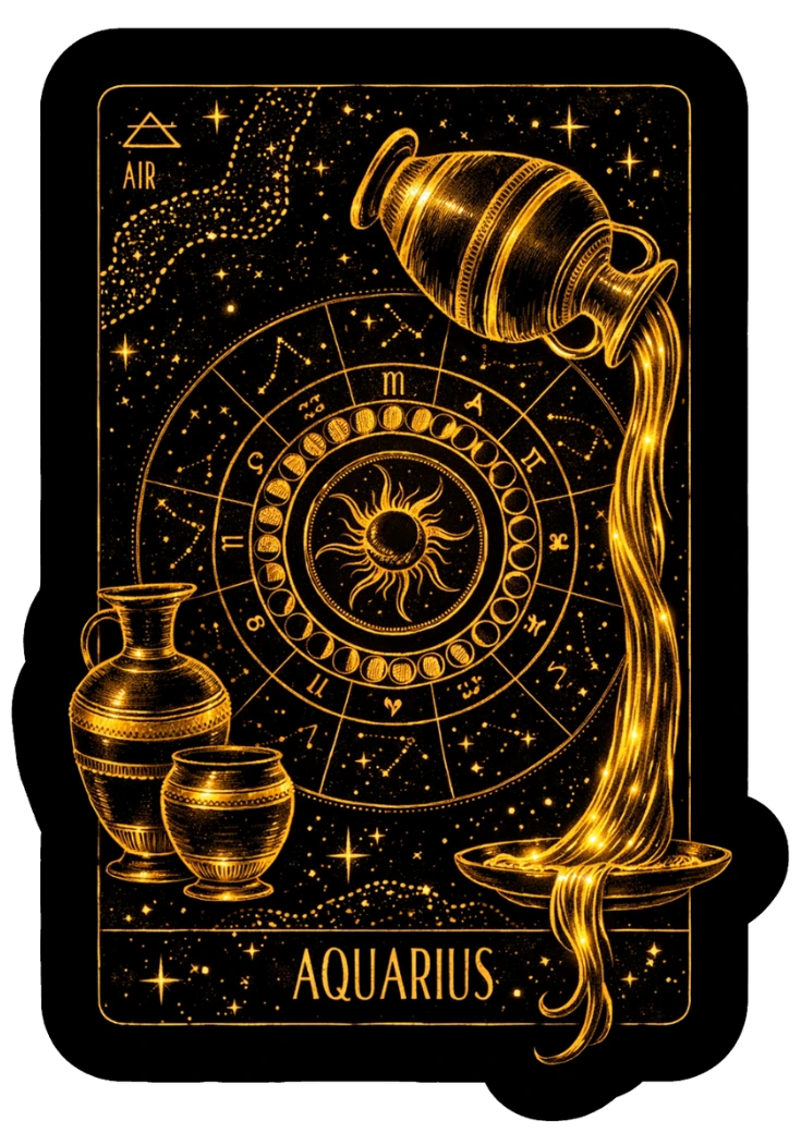 Aquarius Western Zodiac Sign Aquarius (♒) Western zodiac sign illustration — Air Fixed sign ruled by Saturn & Uranus — Taroscoper