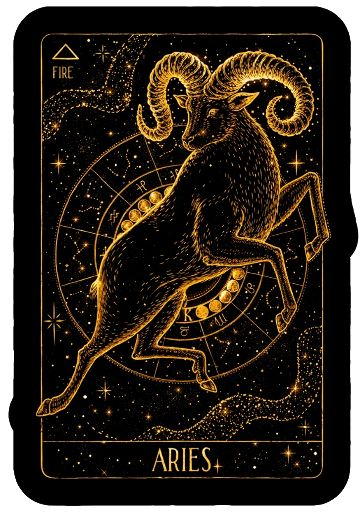 Aries Western Zodiac Sign Aries (♈) Western zodiac sign illustration — Fire Cardinal sign ruled by Mars — Taroscoper