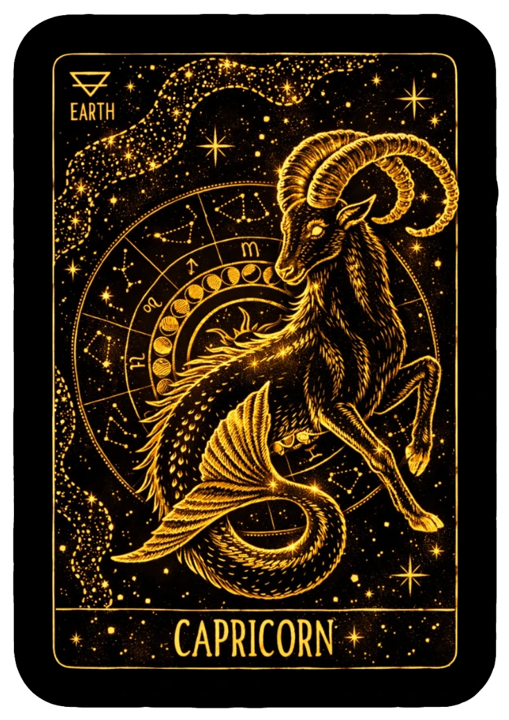Capricorn Western Zodiac Sign Capricorn (♑) Western zodiac sign illustration — Earth Cardinal sign ruled by Saturn — Taroscoper