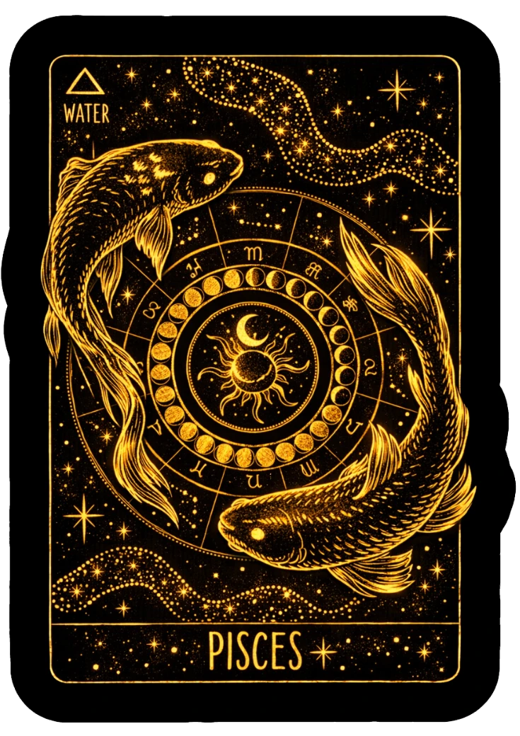Pisces Western Zodiac Sign Pisces (♓) Western zodiac sign illustration — Water Mutable sign ruled by Jupiter & Neptune — Taroscoper
